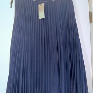 Expressions Blue Midi A-Line Skirt